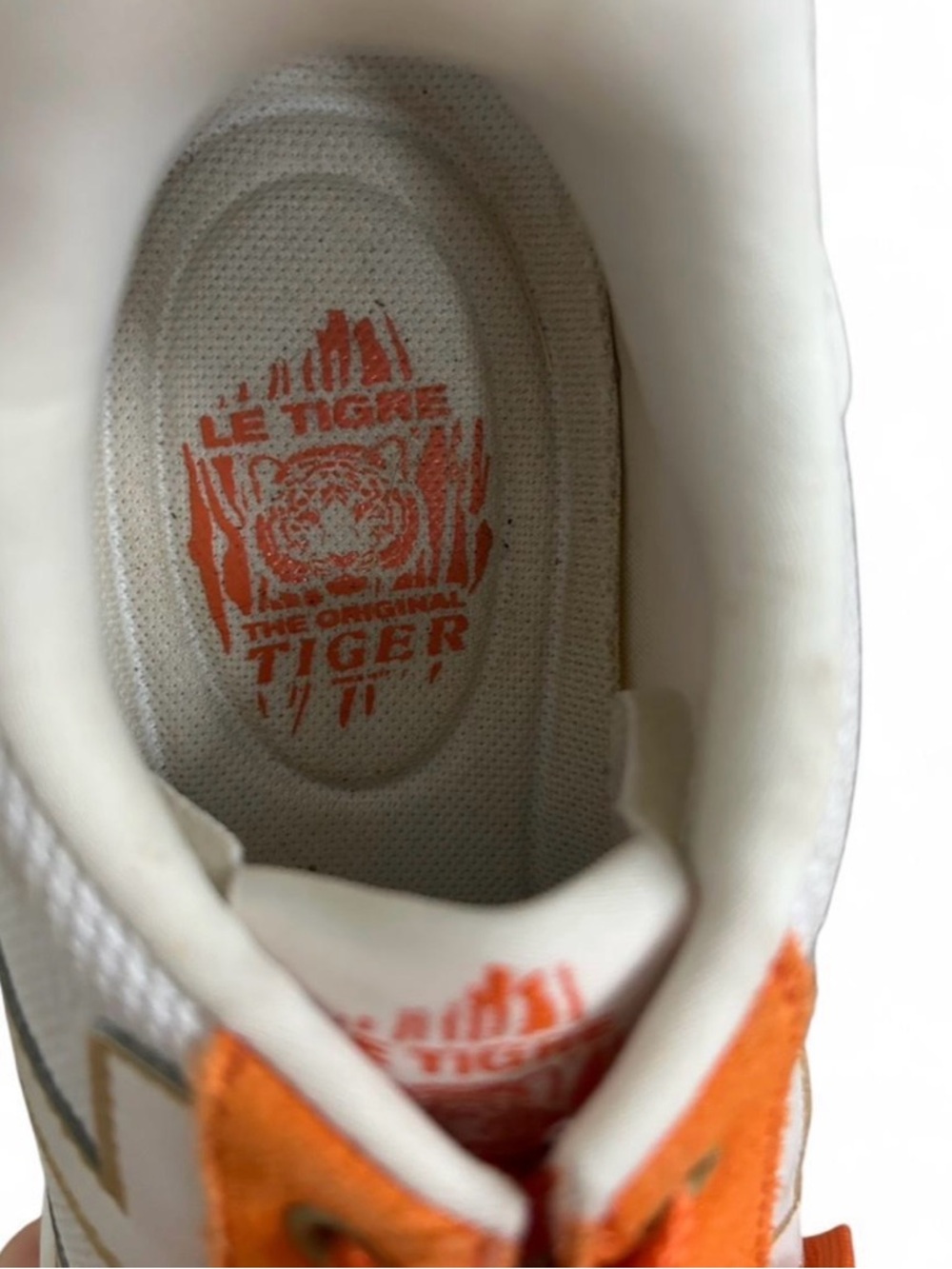 Le Tigre Women’s Orange and White Suede Mesh Sneakers. Sz. 6 - Picture 5 of 7